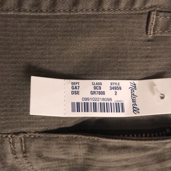 Madewell, Size 2, Jogger Cargo Chinos, olive/fatigue colour, NWT - Picture 11 of 11